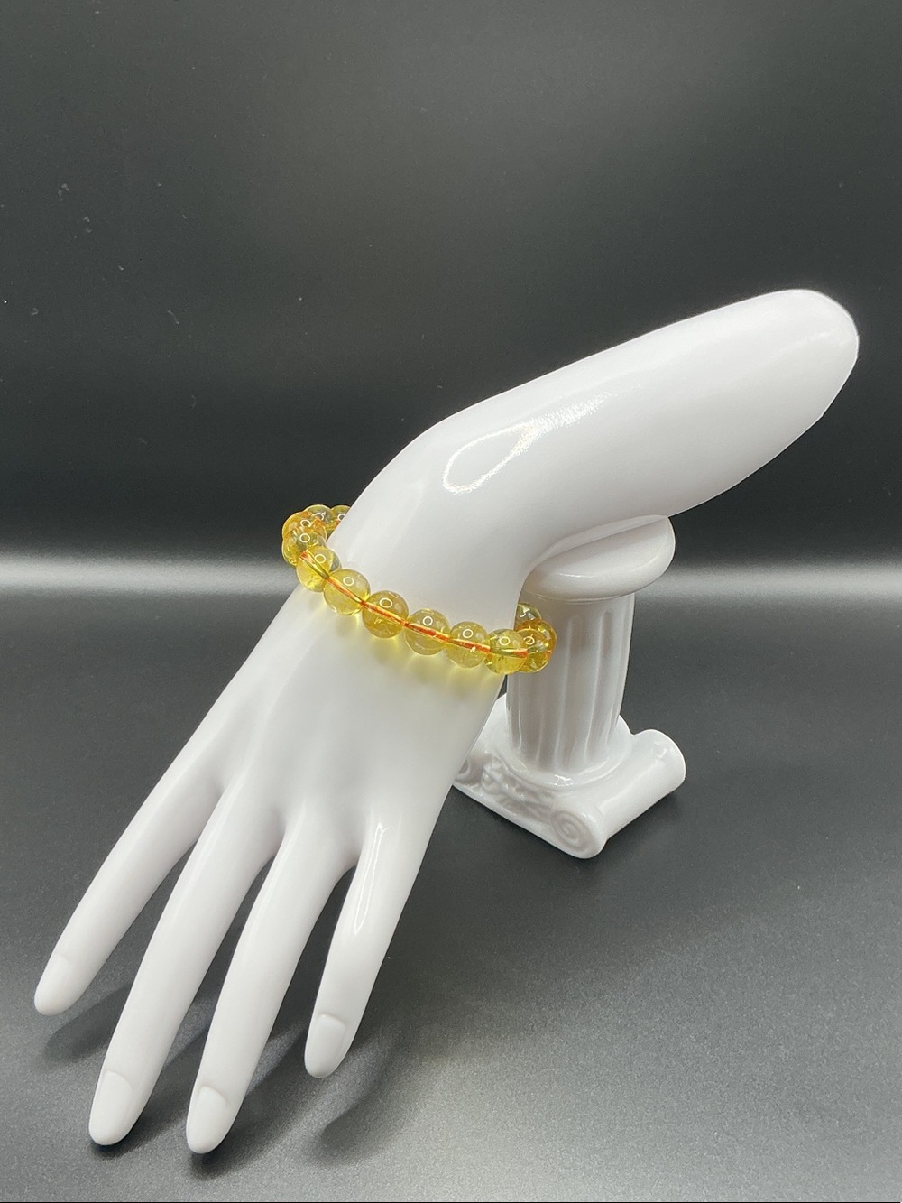 Natural Citrine 10mm Bead Stretch Bracelet